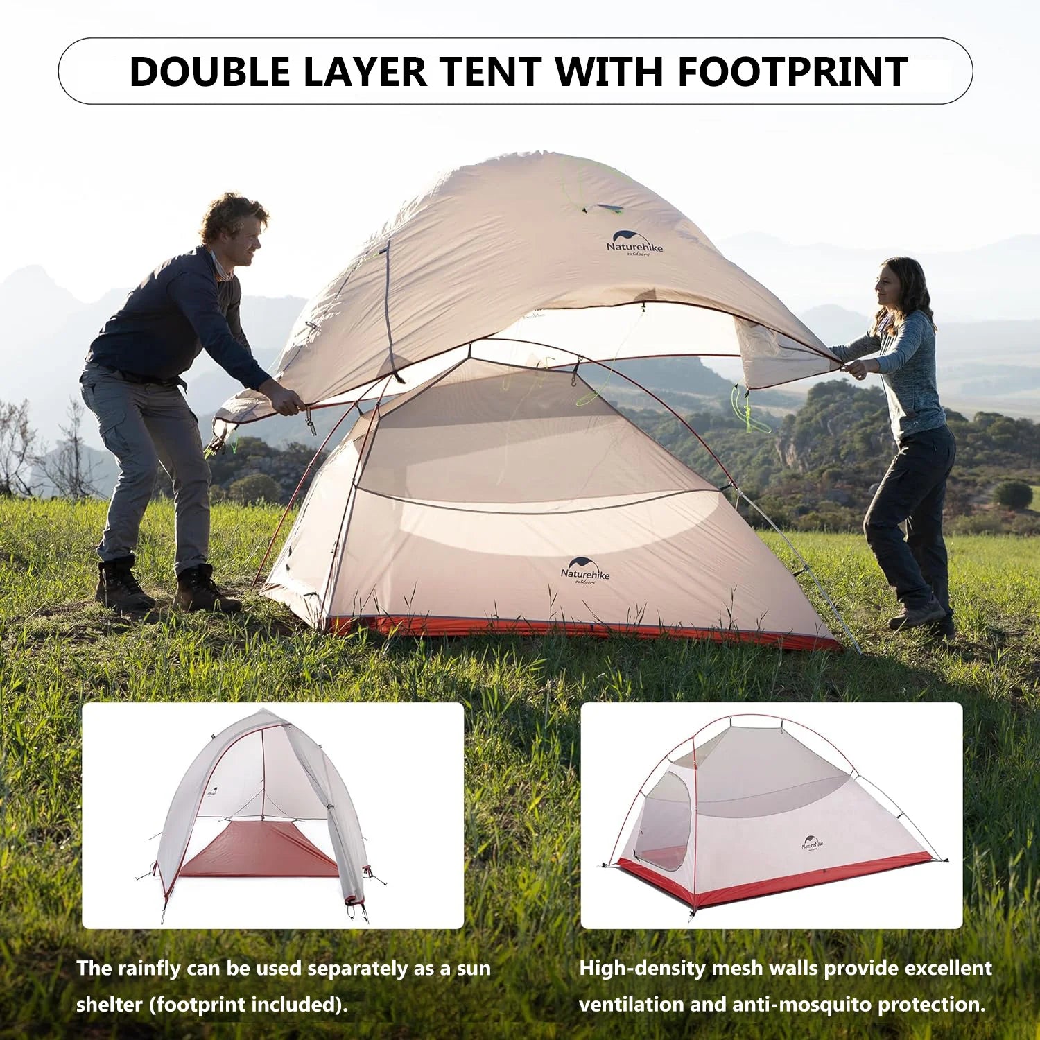 naturehike tent 2 Naturehike Cloud Up 2 Lightweight Backpacking Tent – Unveo Market